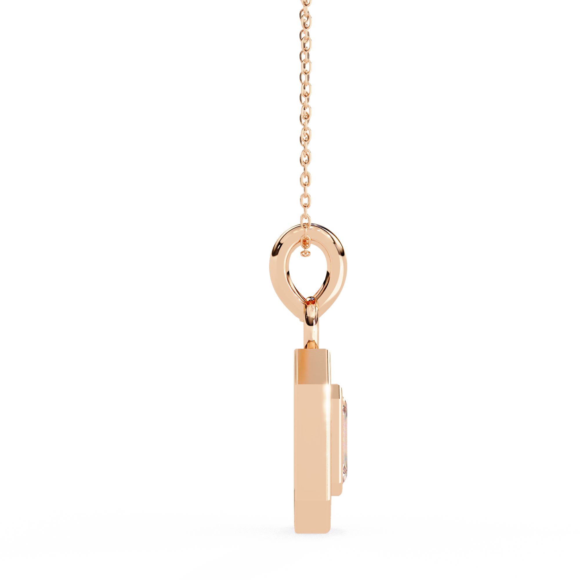 Classic Emerald Cut Diamond Halo Pendant