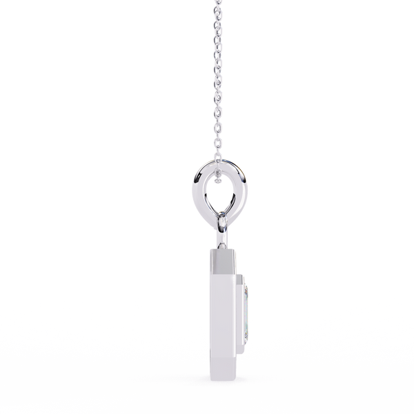 Classic Emerald Cut Lab Grown Diamond Halo Pendant