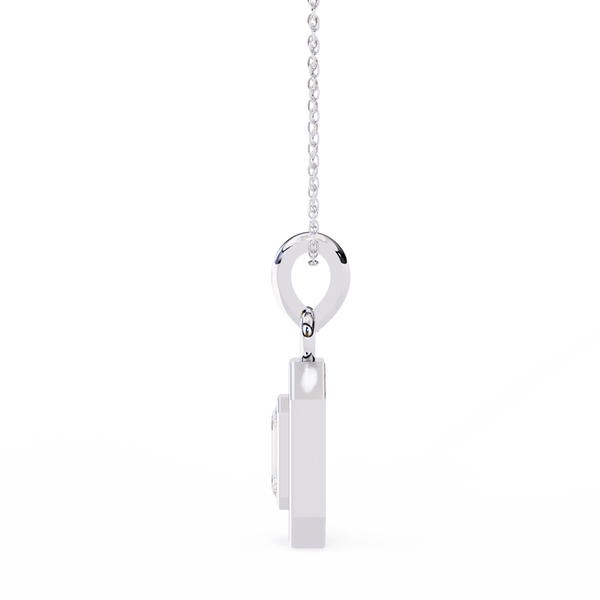 Classic Emerald Cut Lab Grown Diamond Halo Pendant