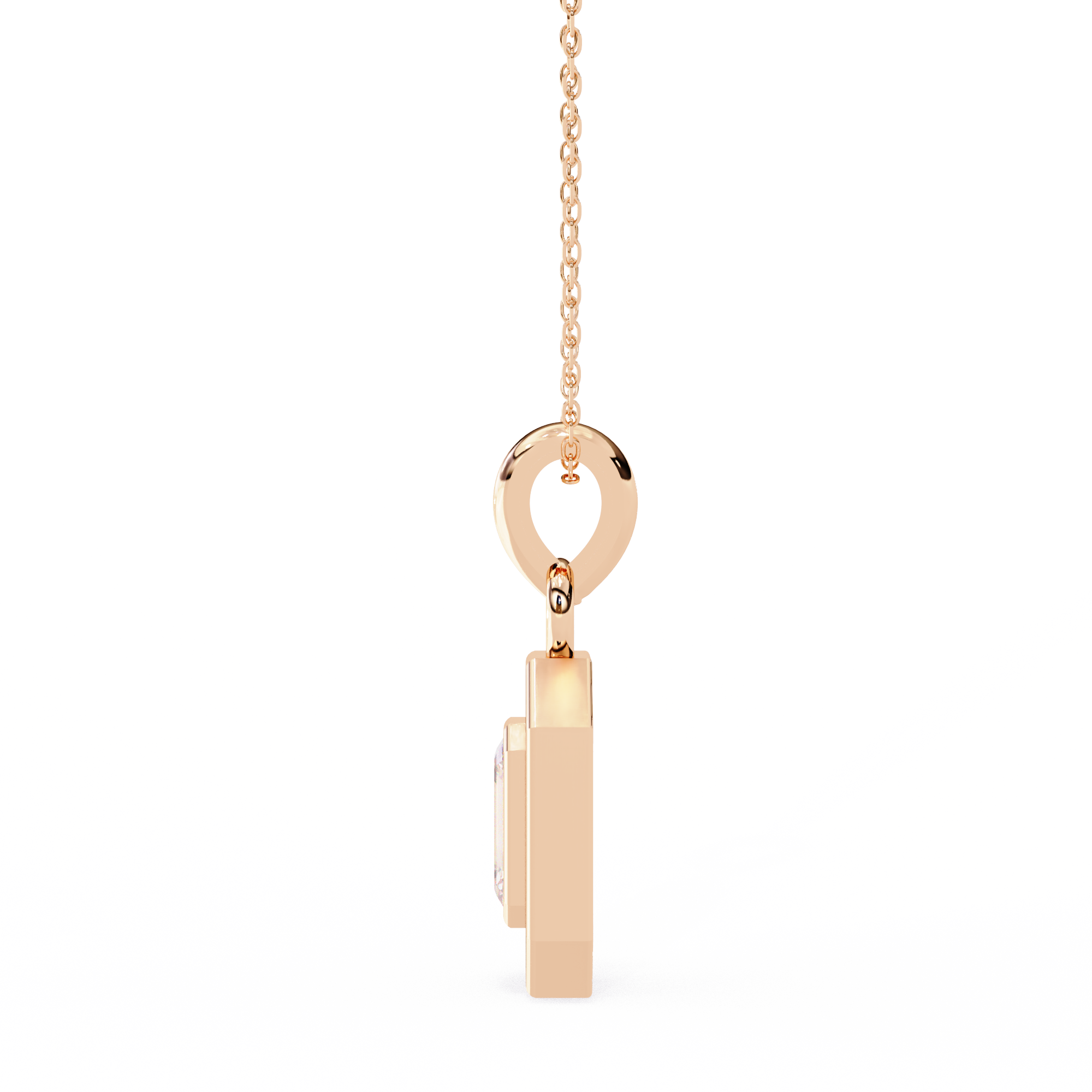 Classic Emerald Cut Diamond Halo Pendant
