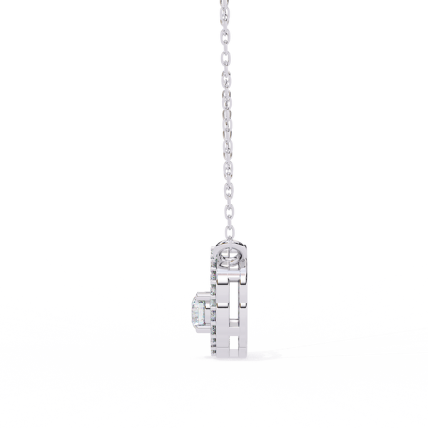 Floral Halo Lab Grown Diamond Pendant Necklace