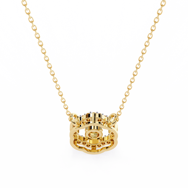 Floral Halo Lab Grown Diamond Pendant Necklace