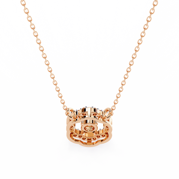 Floral Halo Lab Grown Diamond Pendant Necklace