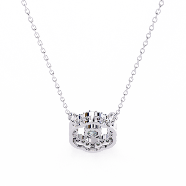 Floral Halo Lab Grown Diamond Pendant Necklace