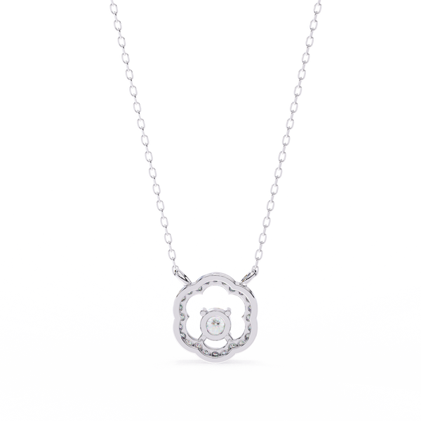 Floral Halo Lab Grown Diamond Pendant Necklace