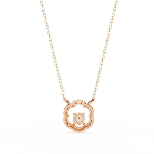 Floral Halo Lab Grown Diamond Pendant Necklace
