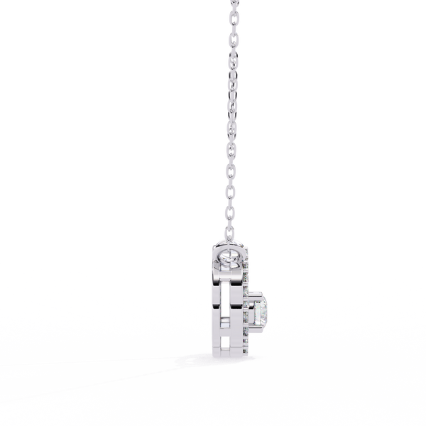 Floral Halo Lab Grown Diamond Pendant Necklace