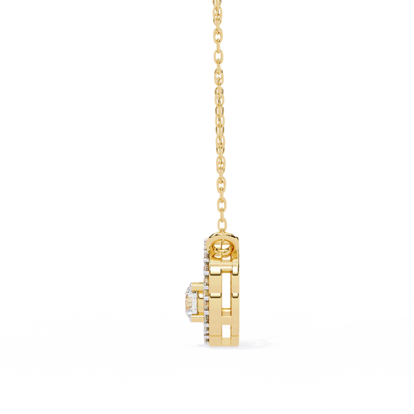 Floral Halo Lab Grown Diamond Pendant Necklace