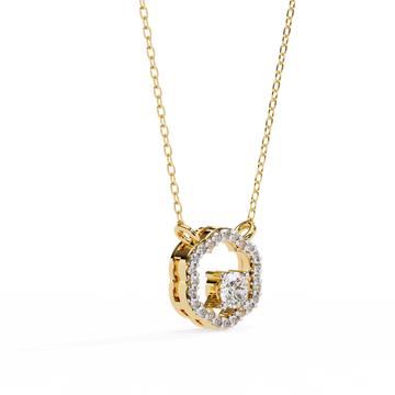 Floral Halo Diamond Pendant Necklace