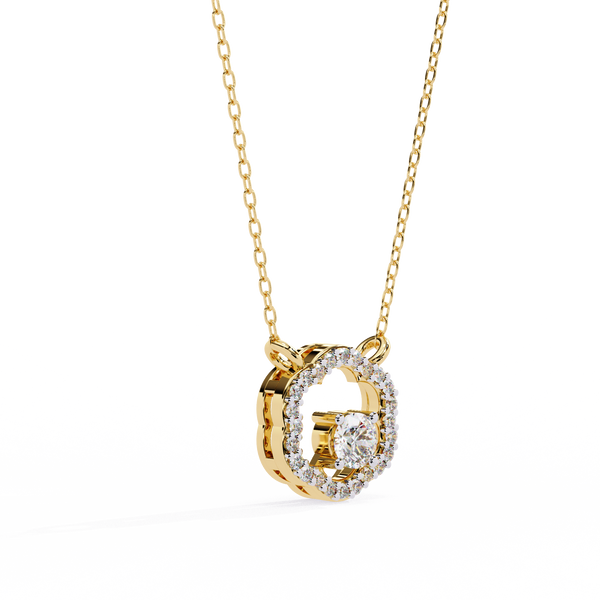 Floral Halo Lab Grown Diamond Pendant Necklace