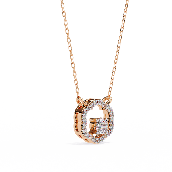 Floral Halo Lab Grown Diamond Pendant Necklace