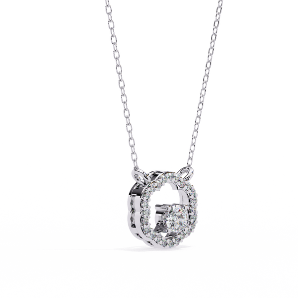 Floral Halo Lab Grown Diamond Pendant Necklace