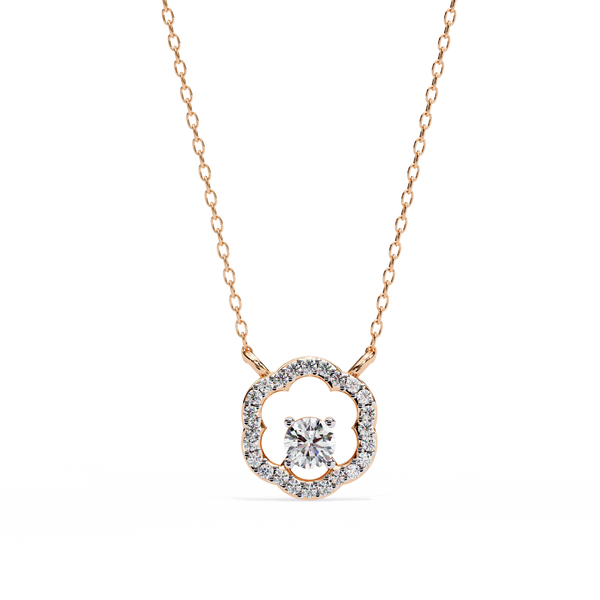 Floral Halo Lab Grown Diamond Pendant Necklace