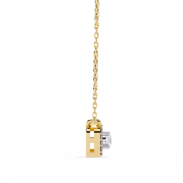 Square Halo Lab Grown Diamond Pendant Necklace