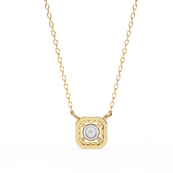 Square Halo Lab Grown Diamond Pendant Necklace