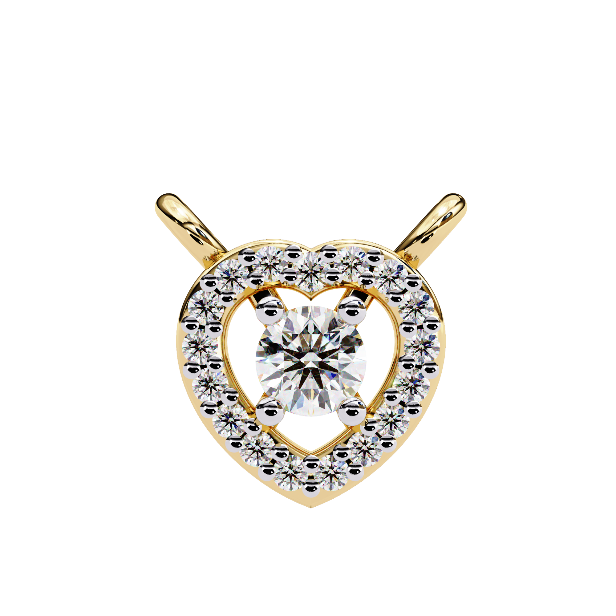 Classic Heart Diamond Pendant Necklace