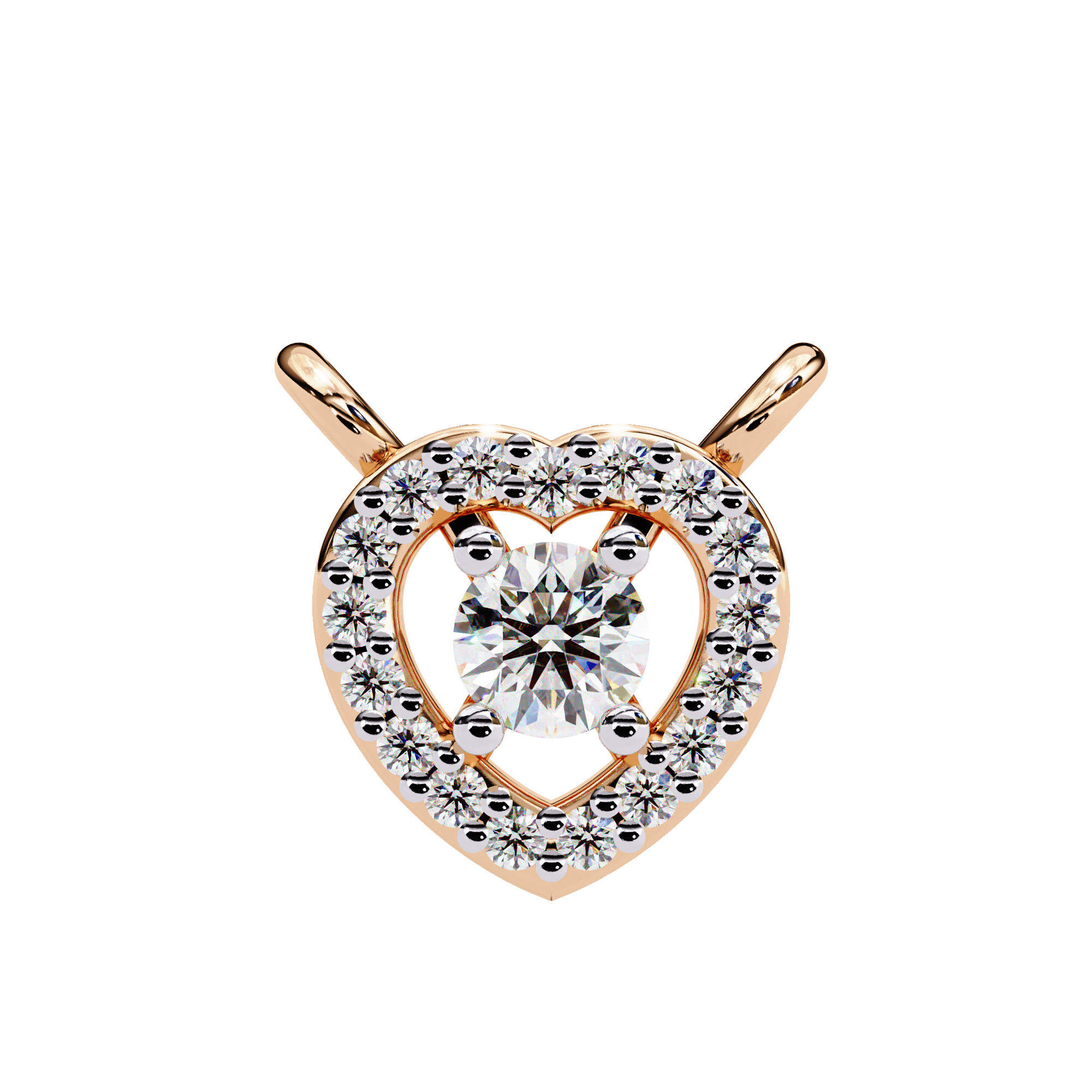 Classic Heart Diamond Pendant Necklace