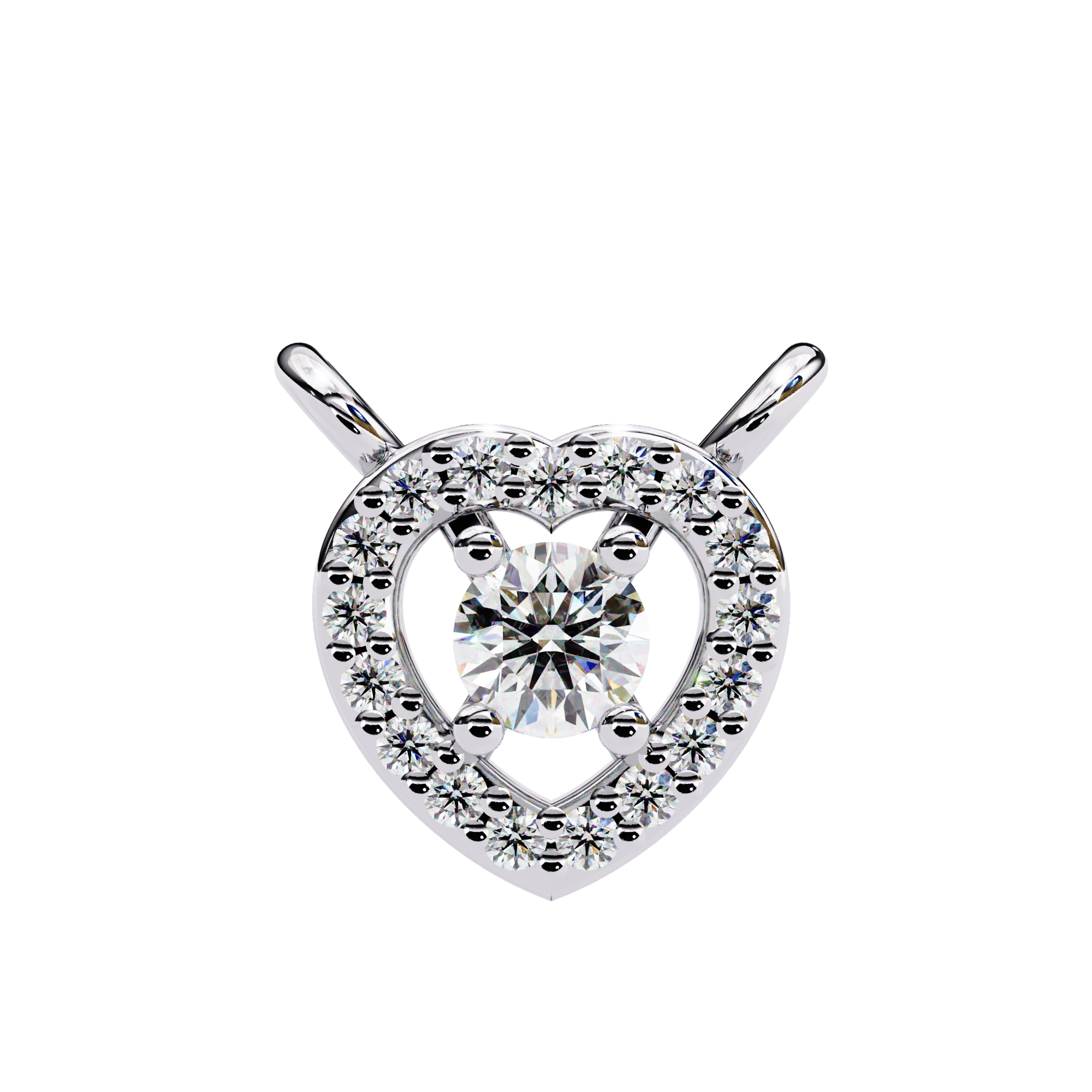 Classic Heart Diamond Pendant Necklace