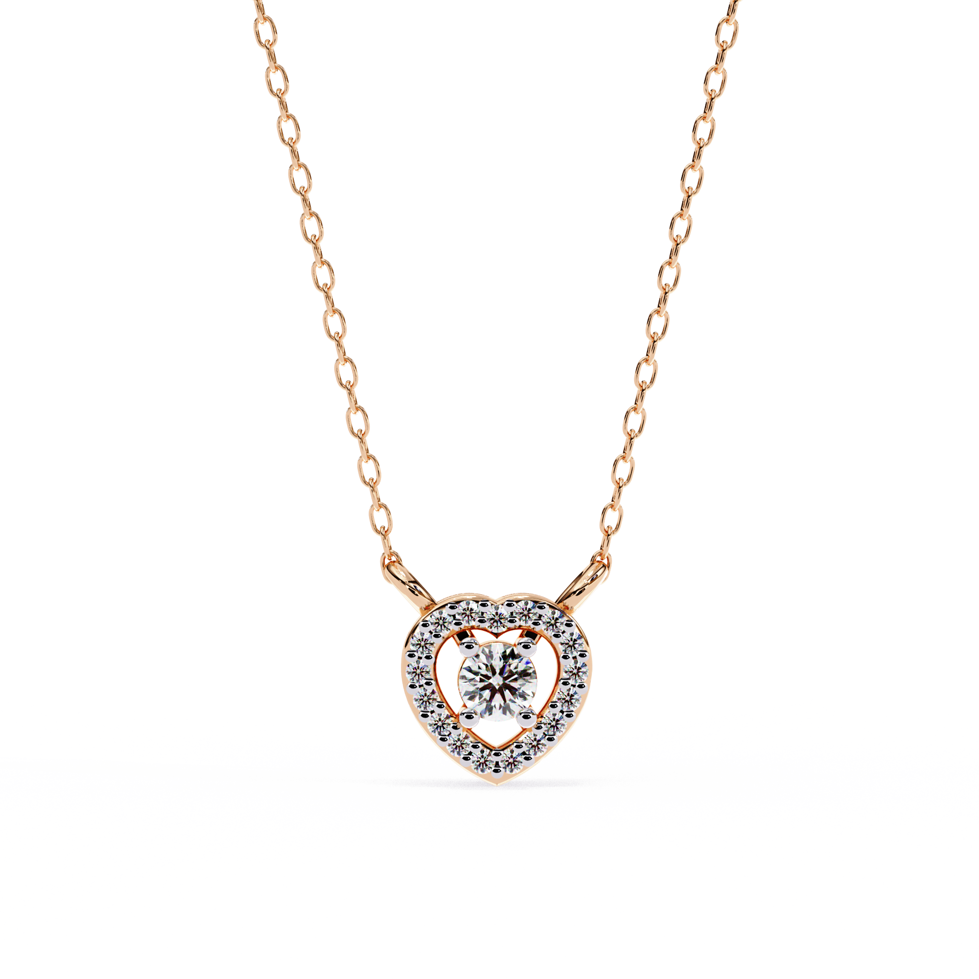 Classic Heart Diamond Pendant Necklace
