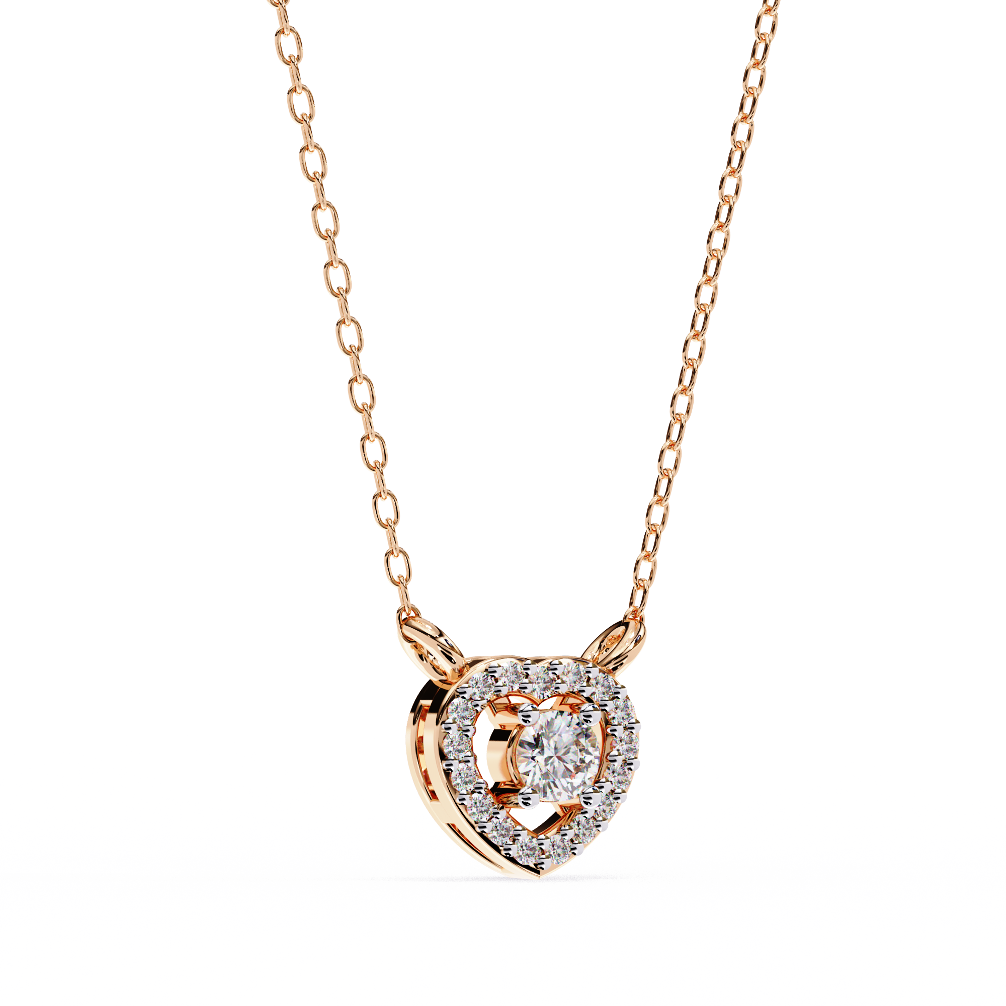 Classic Heart Diamond Pendant Necklace
