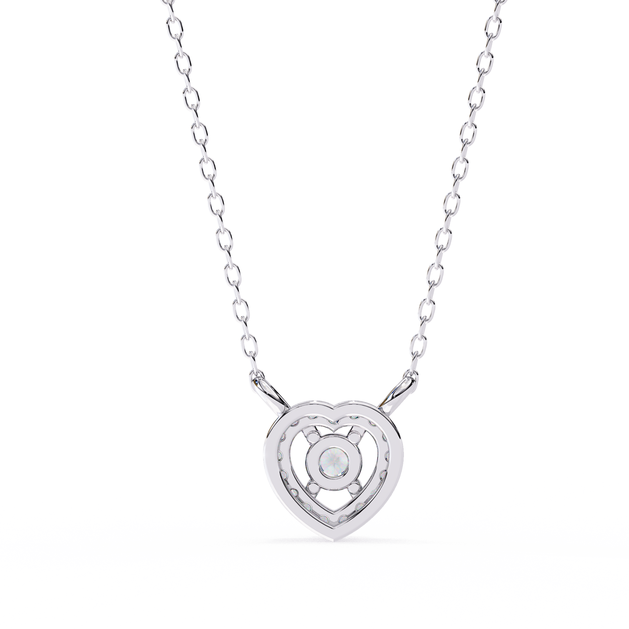 Classic Heart Diamond Pendant Necklace