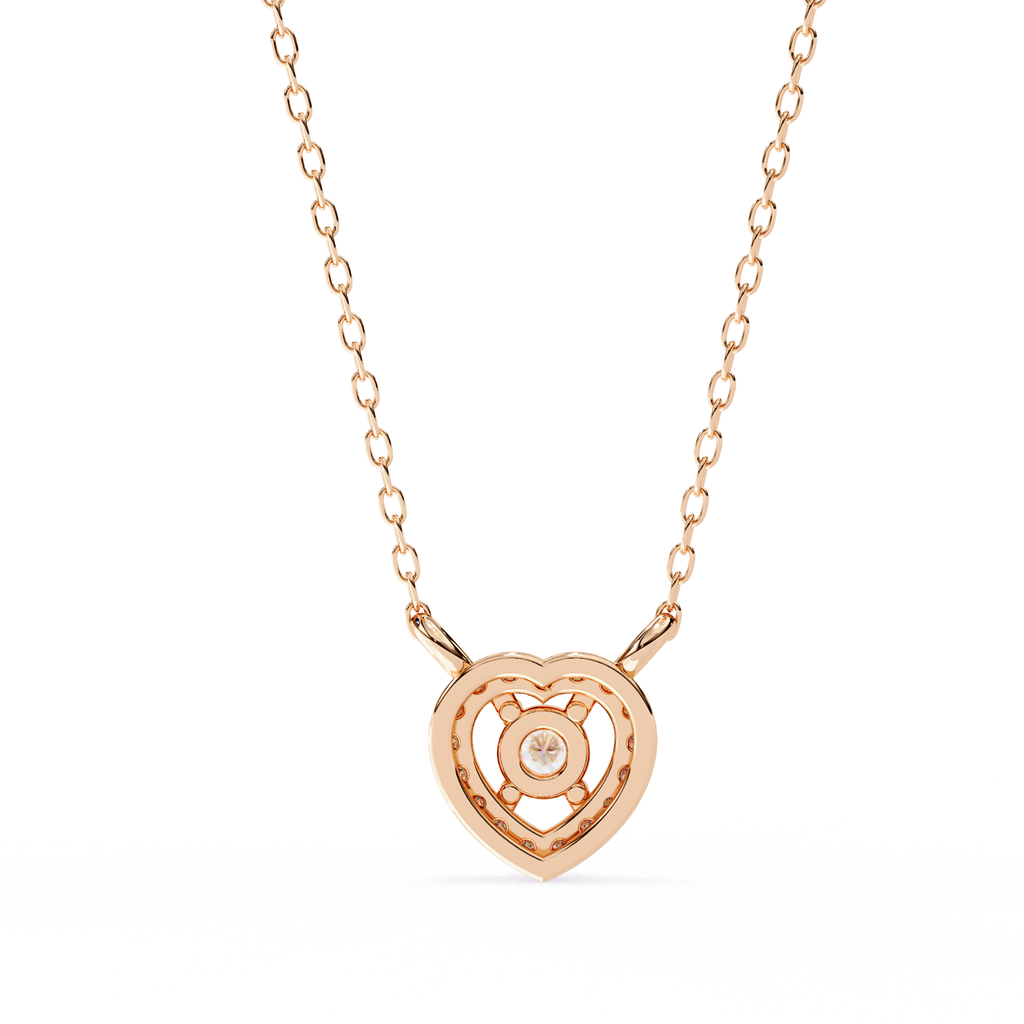 Classic Heart Diamond Pendant Necklace