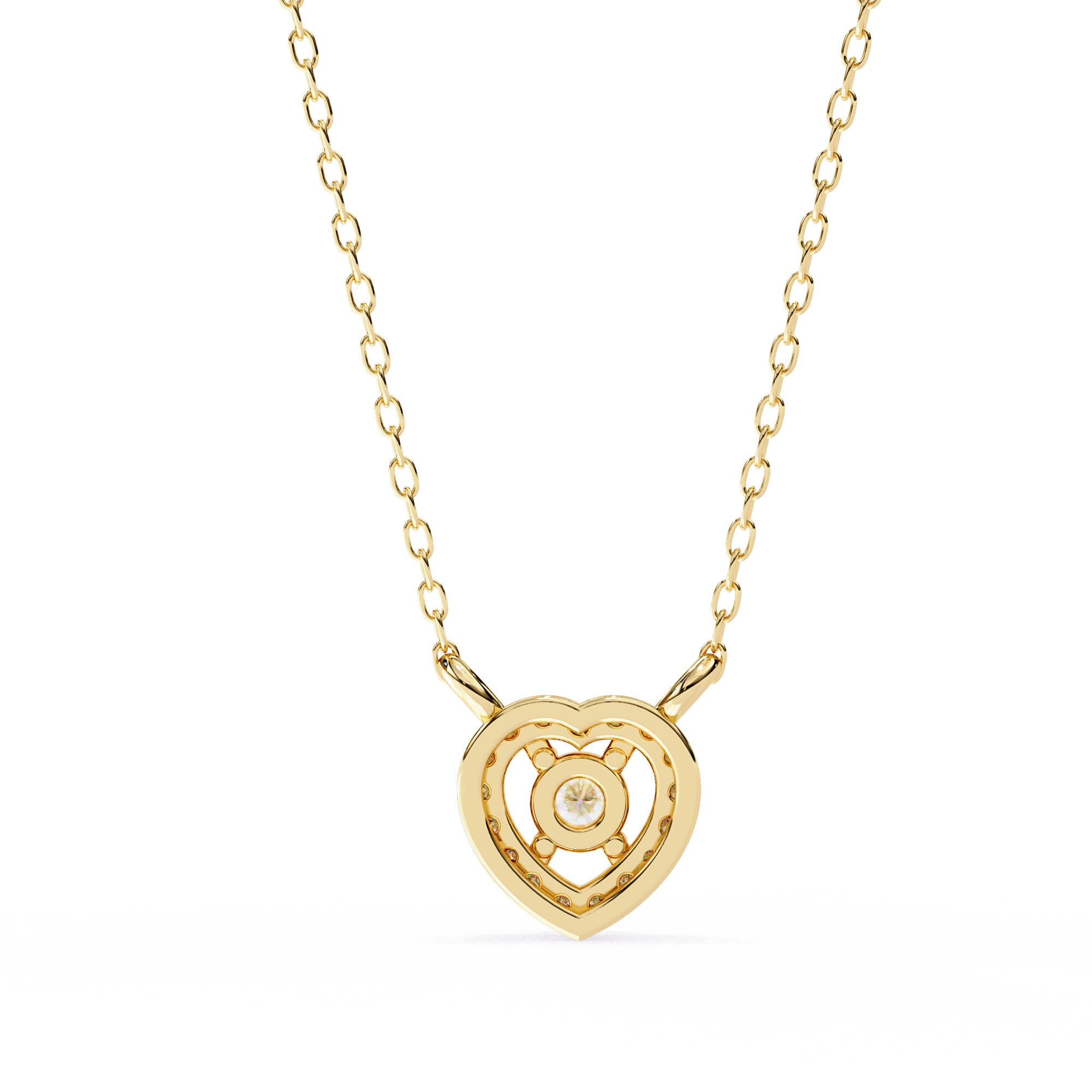 Classic Heart Diamond Pendant Necklace