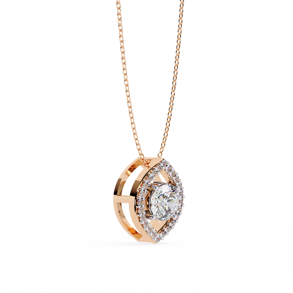 Timeless Oval Lab Grown Diamond Halo Pendant