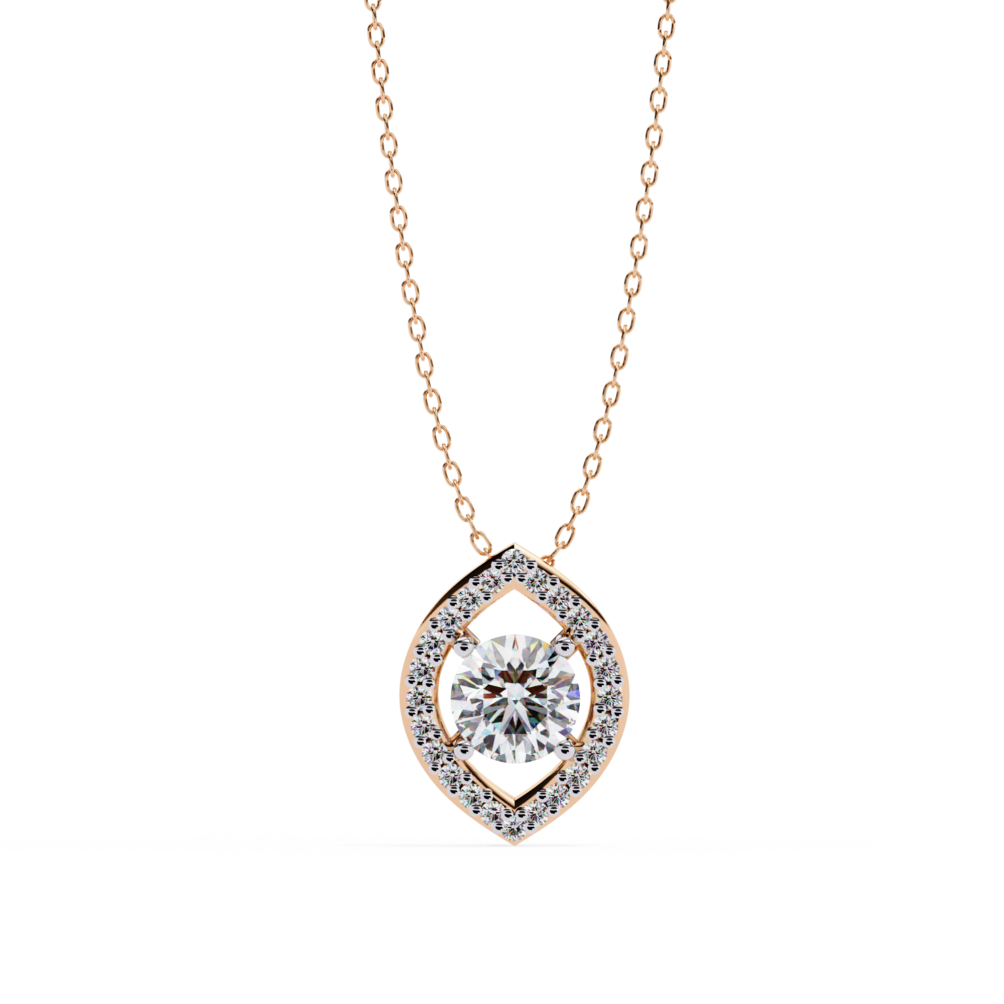 Timeless Oval Diamond Halo Pendant