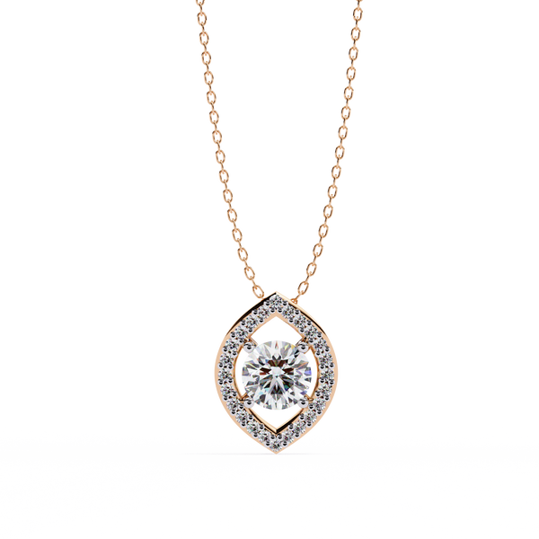 Timeless Oval Lab Grown Diamond Halo Pendant