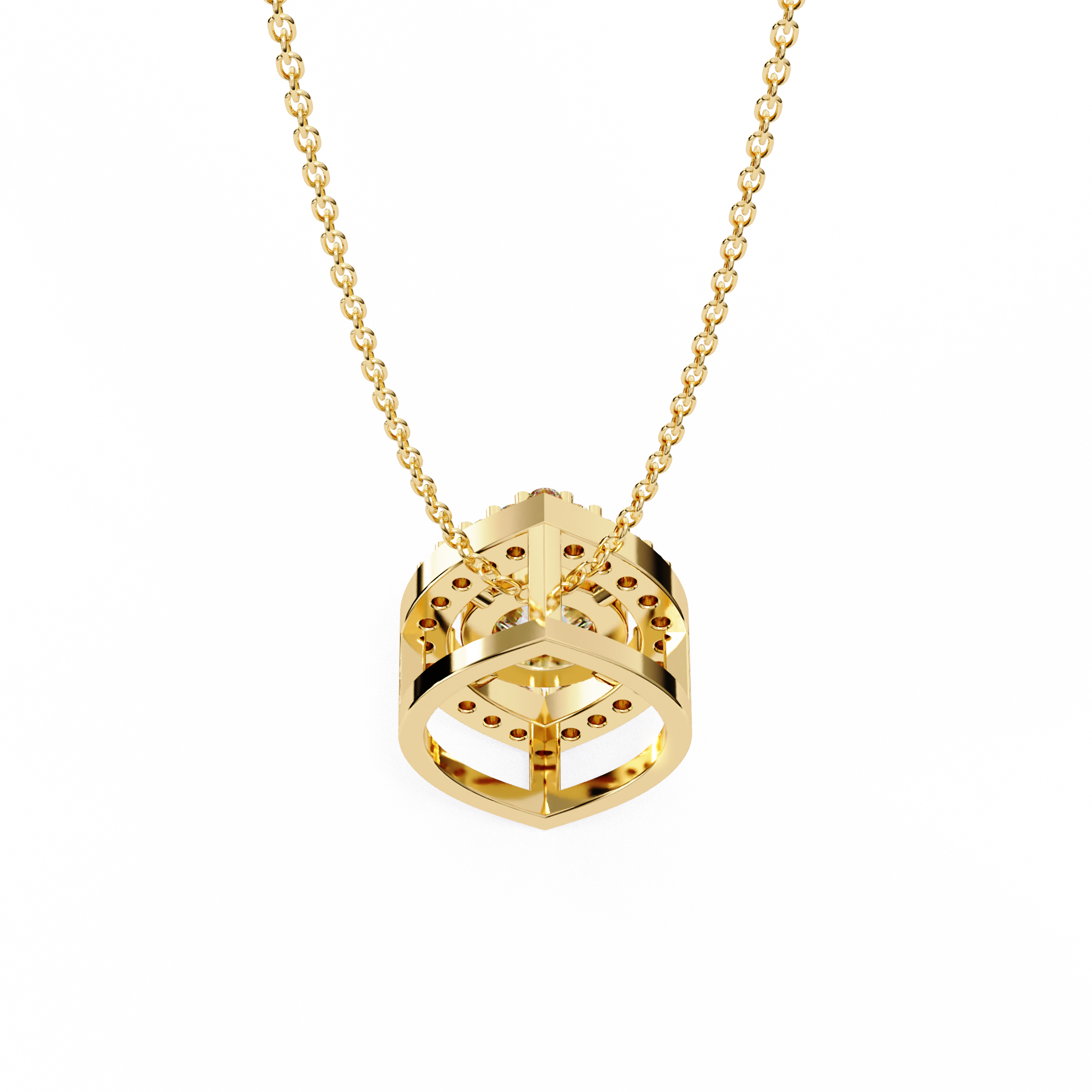 Timeless Oval Diamond Halo Pendant