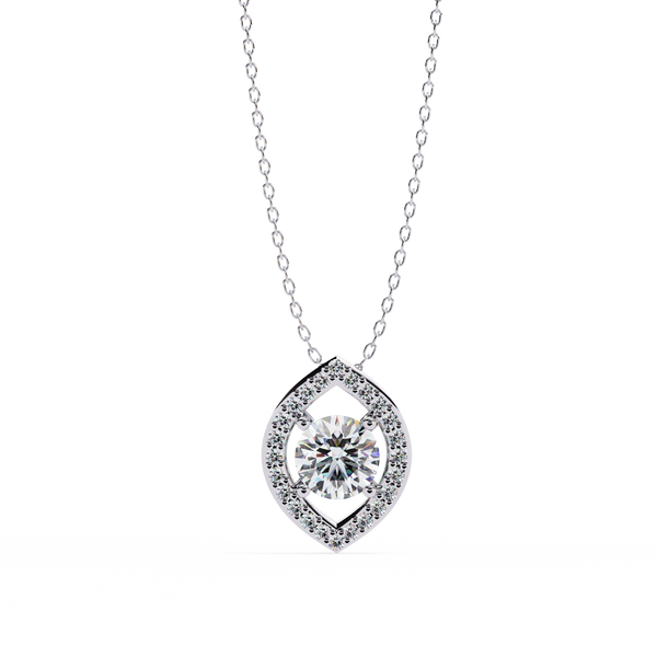 Timeless Oval Lab Grown Diamond Halo Pendant