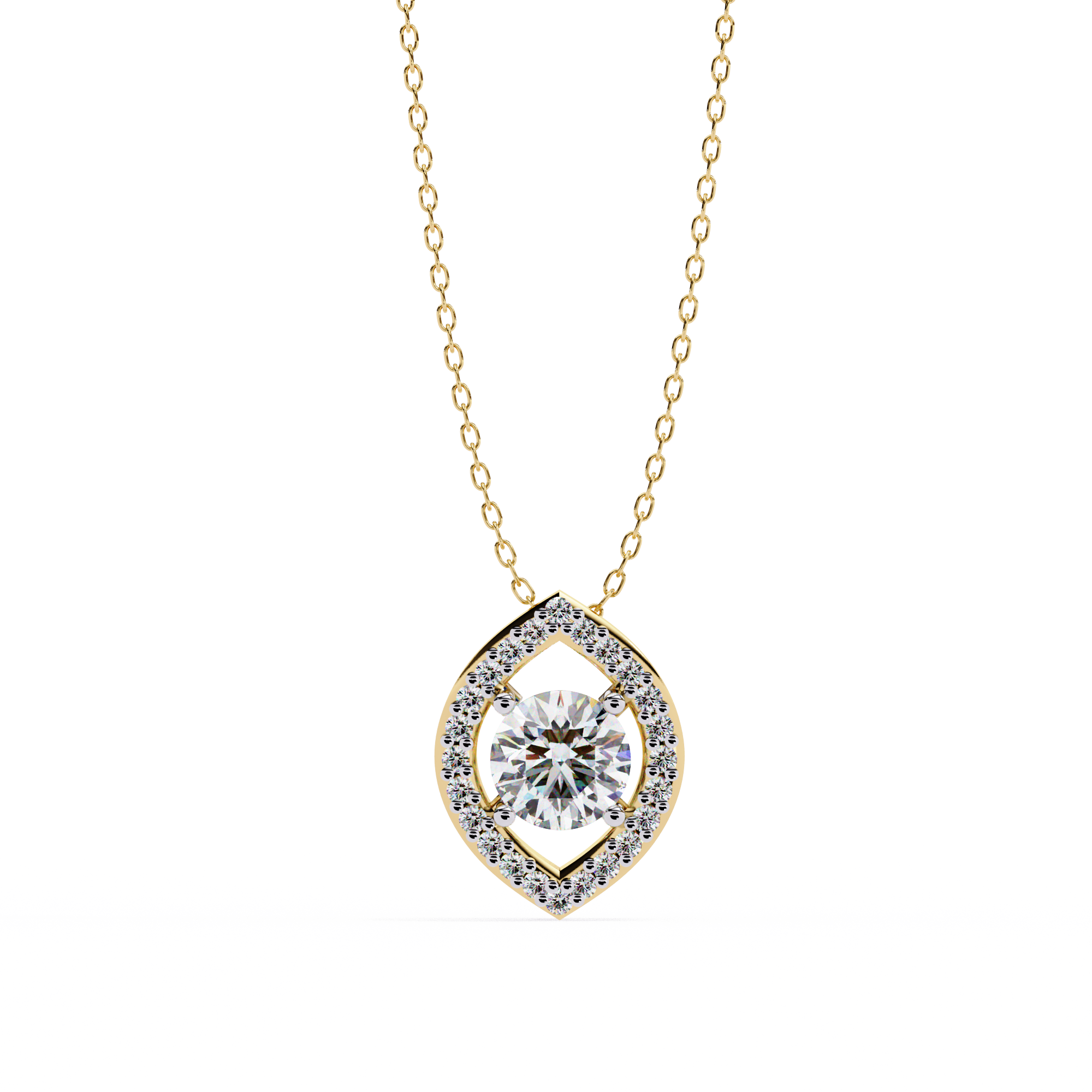 Timeless Oval Diamond Halo Pendant