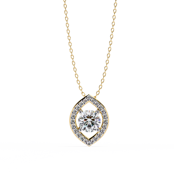 Timeless Oval Lab Grown Diamond Halo Pendant