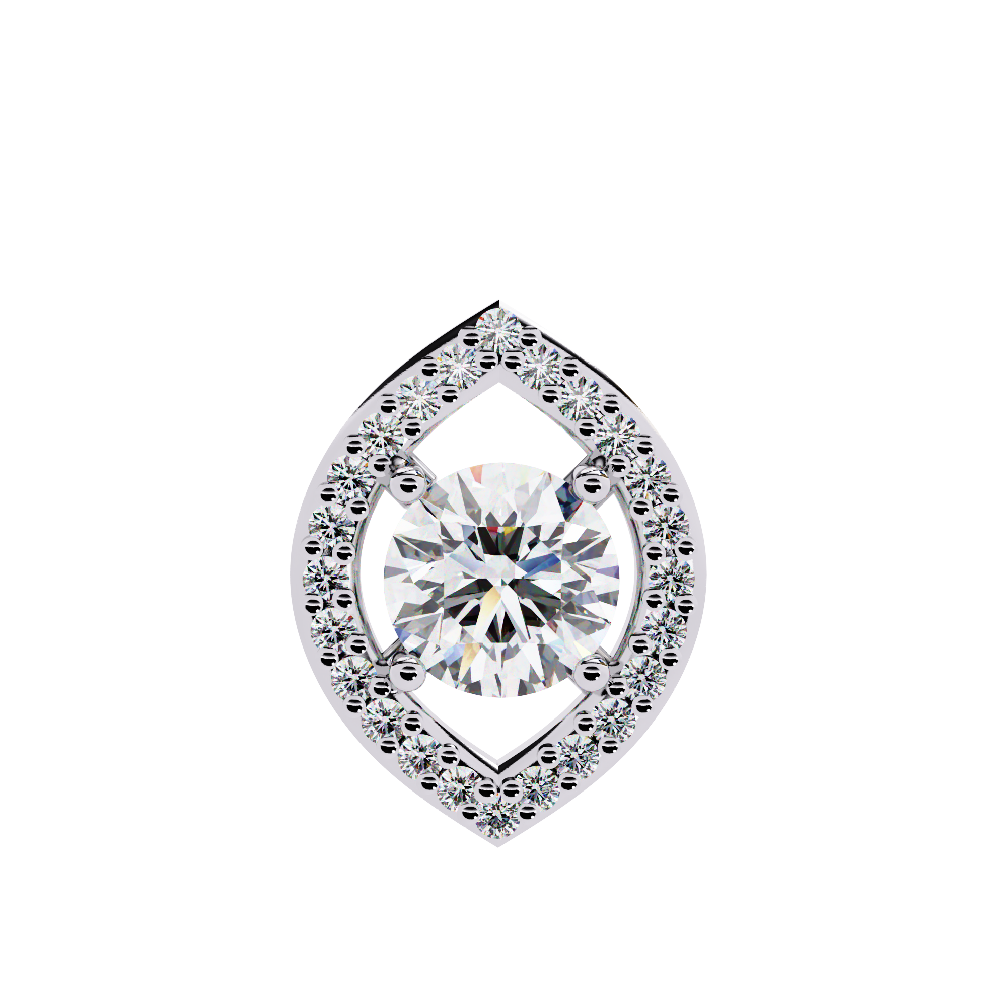 Timeless Oval Diamond Halo Pendant