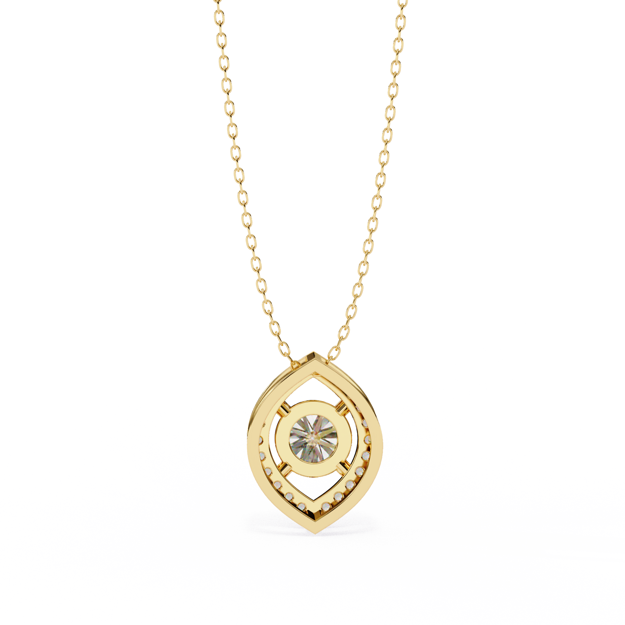 Timeless Oval Diamond Halo Pendant