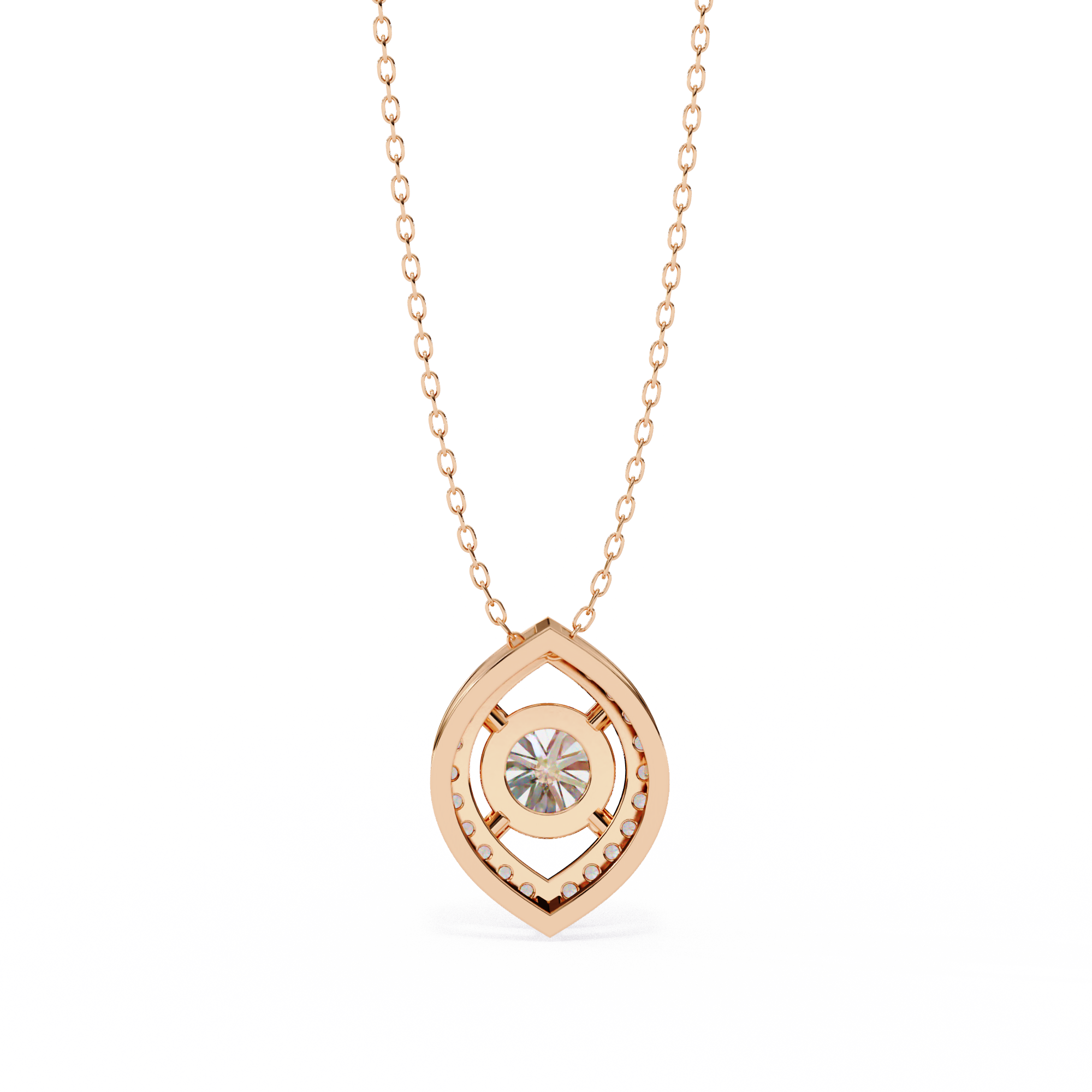 Timeless Oval Diamond Halo Pendant