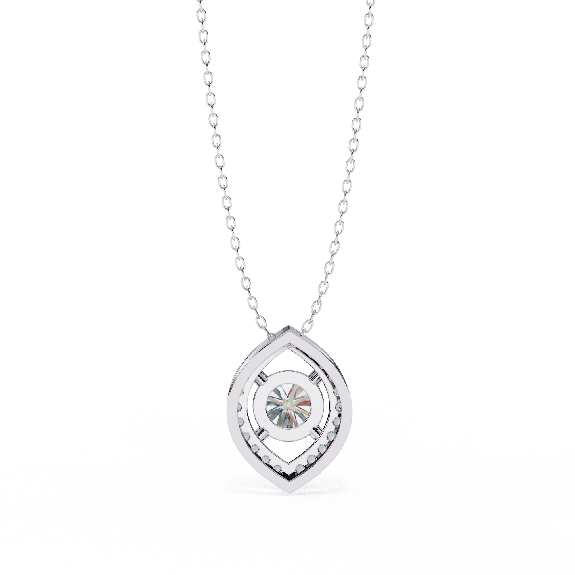 Timeless Oval Diamond Halo Pendant