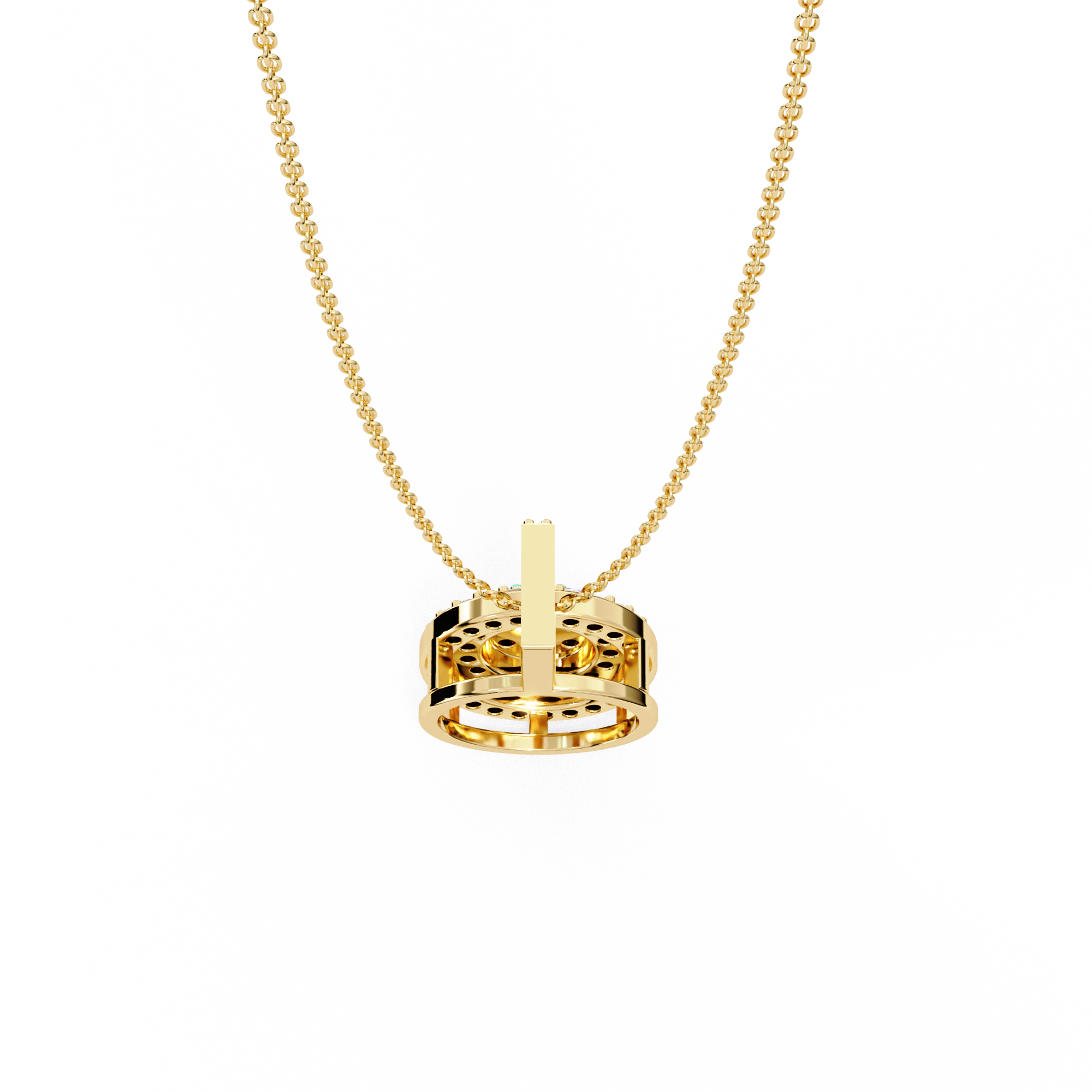 Double Halo Diamond Circle Pendant