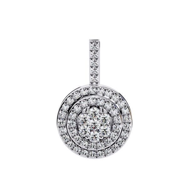 Double Halo Lab Grown Diamond Circle Pendant