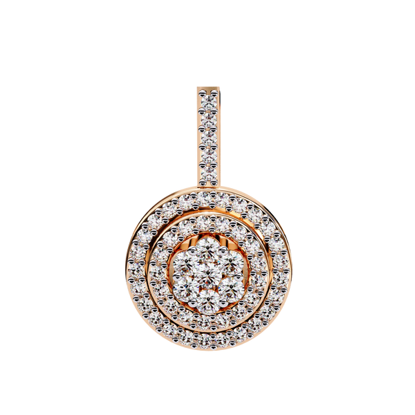 Double Halo Lab Grown Diamond Circle Pendant