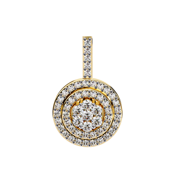 Double Halo Lab Grown Diamond Circle Pendant