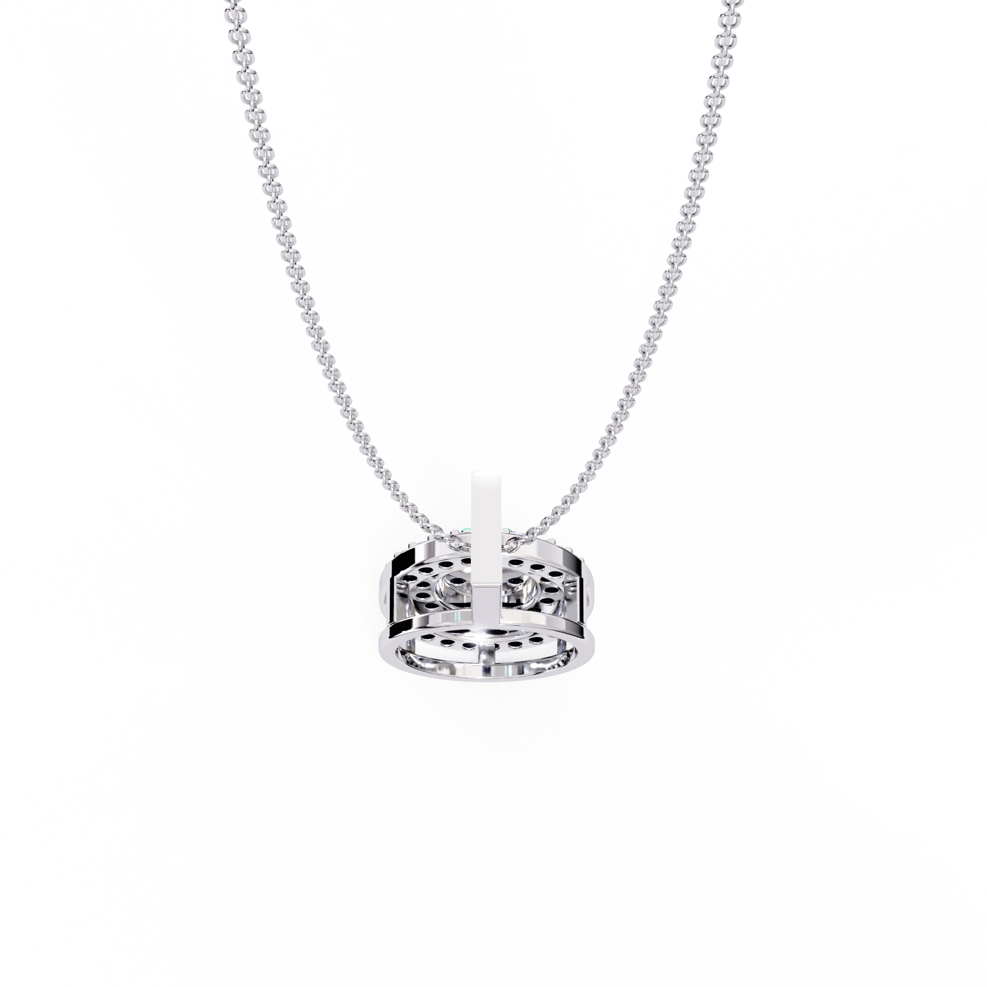 Double Halo Diamond Circle Pendant