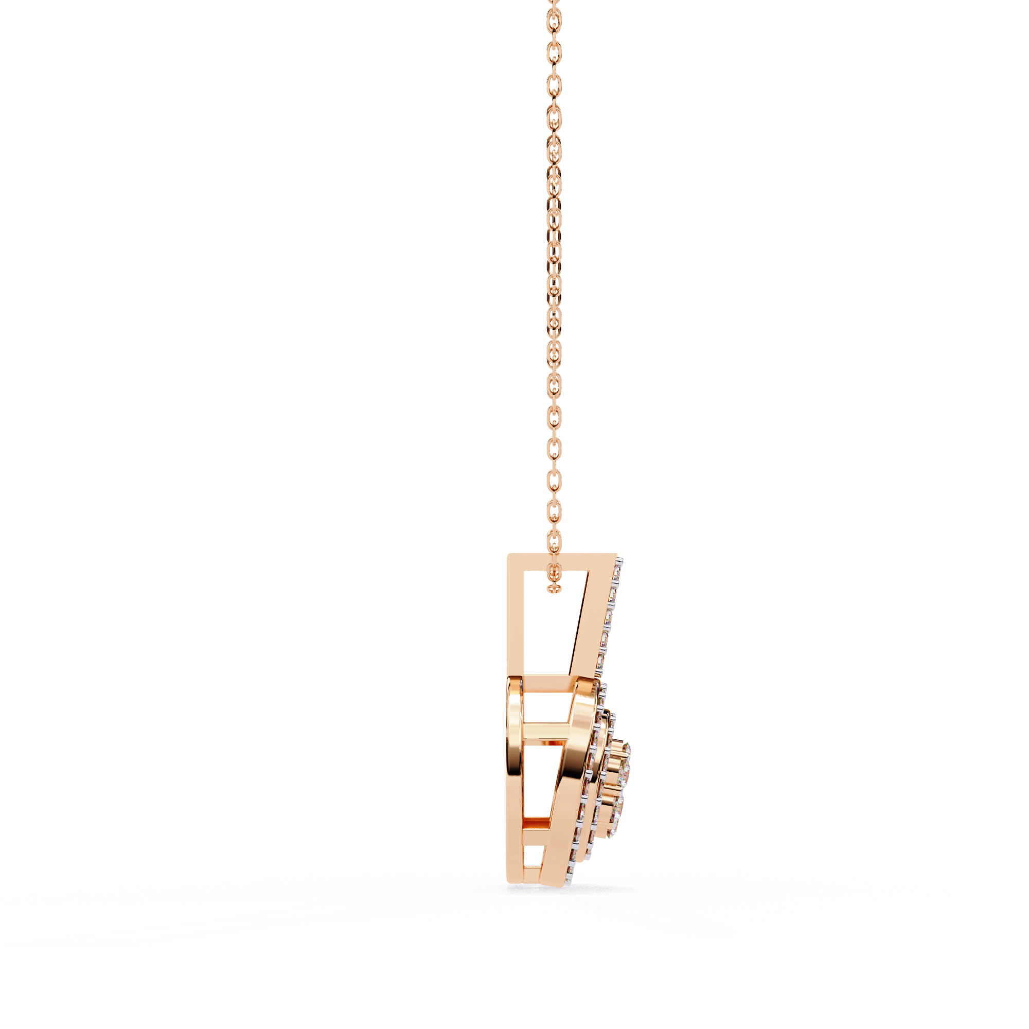 Double Halo Diamond Circle Pendant
