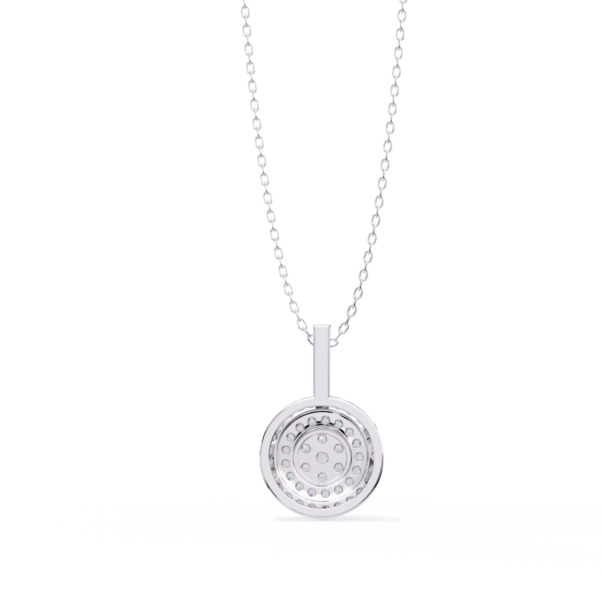 Double Halo Diamond Circle Pendant
