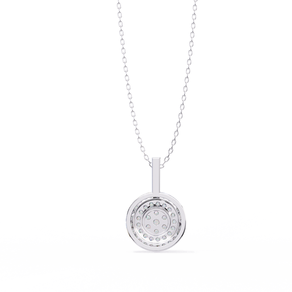 Double Halo Lab Grown Diamond Circle Pendant