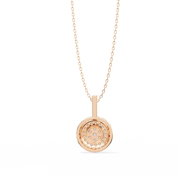 Double Halo Lab Grown Diamond Circle Pendant