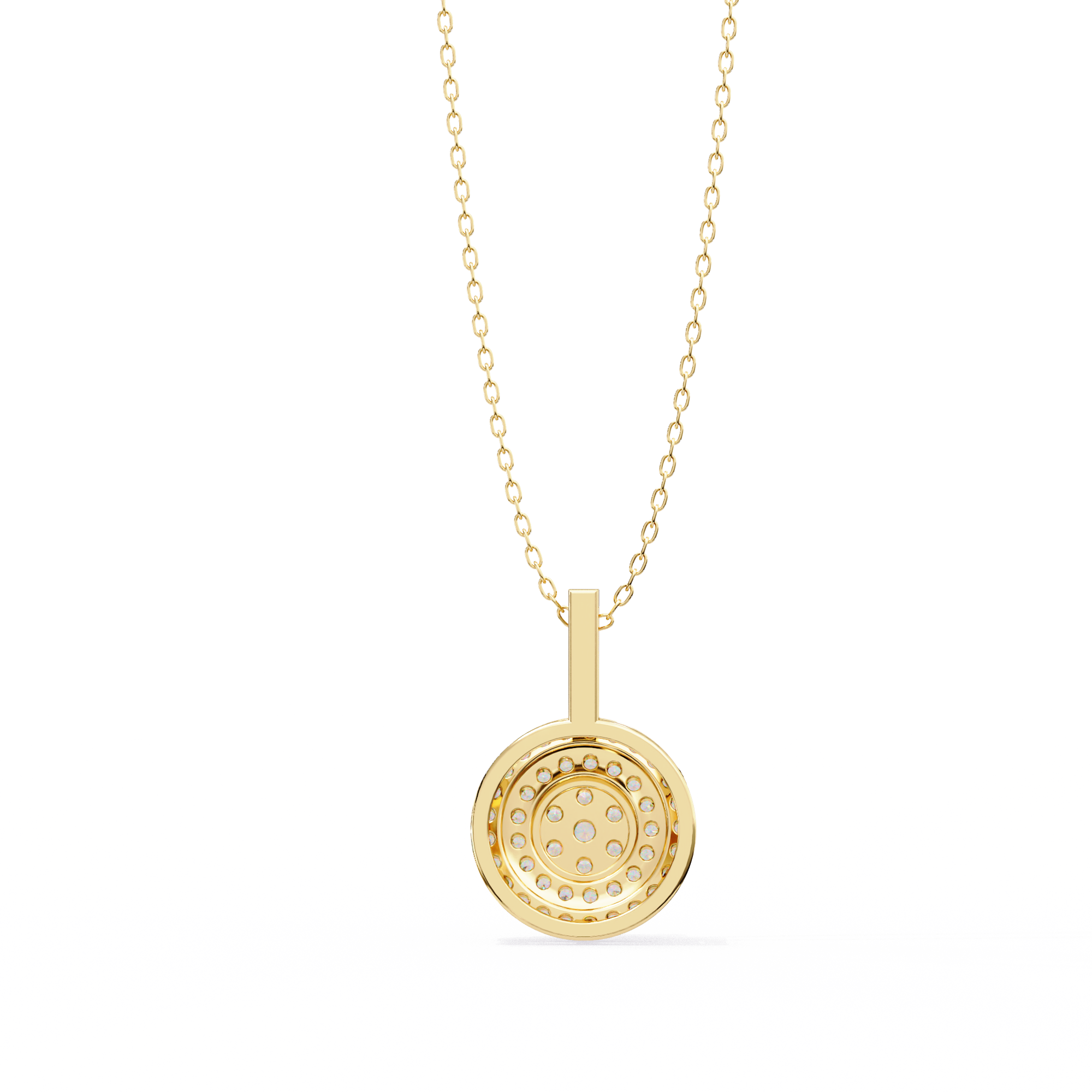 Double Halo Diamond Circle Pendant