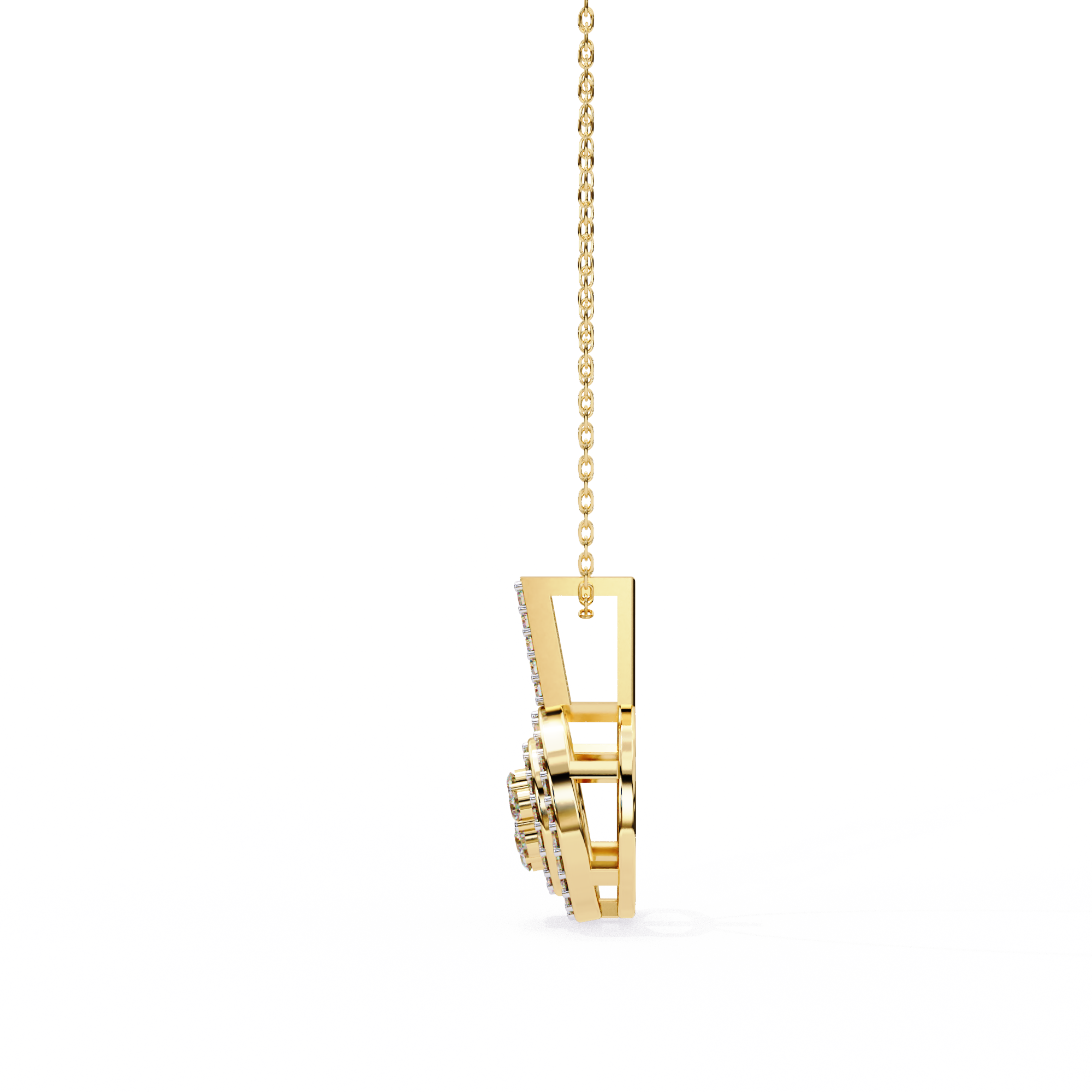 Double Halo Diamond Circle Pendant