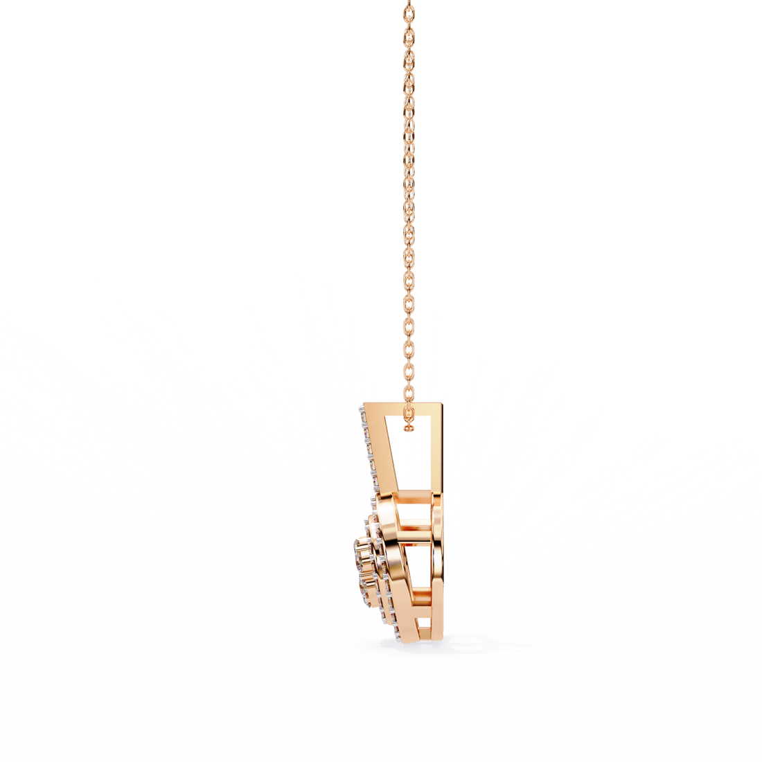 Double Halo Diamond Circle Pendant